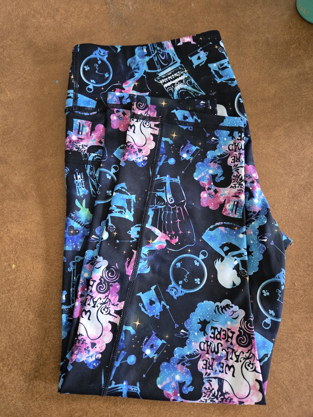 Galaxy Print Leggings - Black with Blue & Pink Starscape CVG